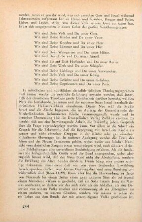 244-245 [Rezension] Israel und die Kirche