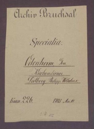 Instrumentum nobilitatis des Philipp Wilhelm von Dalberg.