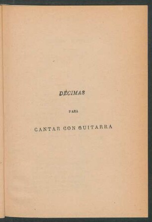 Décimas para cantar con guitarra