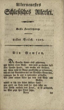 83stes Stück. 1805.