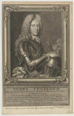 Bildnis des Georg Friederich, Markgraf von Brandenburg-Ansbach (1678-1703)