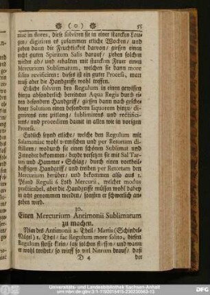 30. Einen Mercurium Antimoniii Sublimarum zu machen.