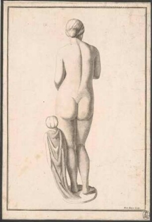 Venusstatue (Ansicht von hinten), Abb. 7 aus: Disegni intagliati in rame di pitture antiche ritrovate nelle scavazioni di Resina, Neapel 1746