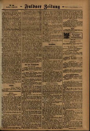 Zweite Ausgabe vom Samstag, den 06. April 1918.