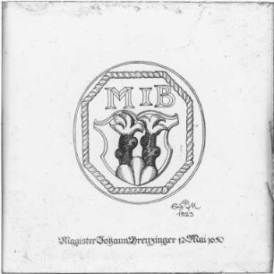 Wappen von Magister Johann Brenzinger