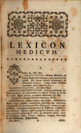 Stephani Blancardi Lexicon Medicvm