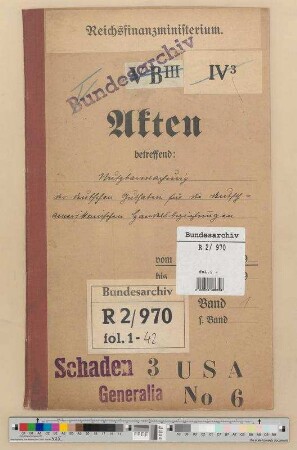 Nutzbarmachung der deutschen Guthaben für die deutsch-amerikanischen Handelsbeziehungen