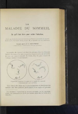La Maladie Du Sommeil.