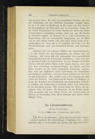 ¬Das¬ Laienkatechetentum : (eine Zeitfrage)