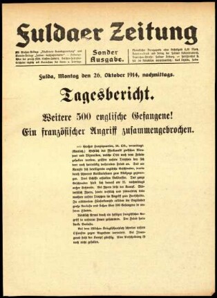 Ausgabe vom Montag, den 26. Oktober 1914.