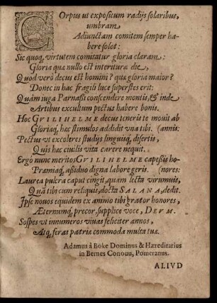 Corpus ut expositum radiis solaribus, umbram Adiunctam comitem semper habere solet ...