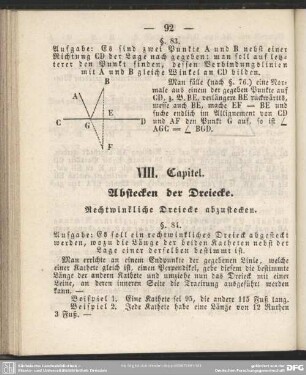 VIII. Capitel. Abstecken der Dreiecke