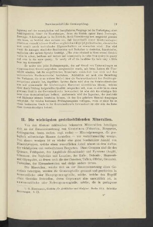 II. Die wichtigsten gesteinsbildenden Mineralien