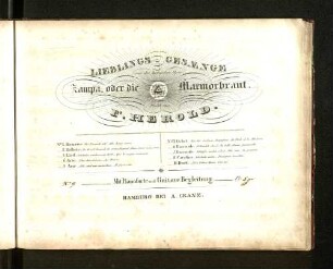 No. 9: Lieblings-Gesaenge aus der komischen Oper Zampa oder die Marmorbraut