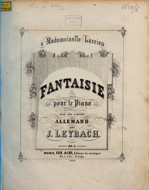 Fantaisie pour le piano sur un thème allemand : op. 5