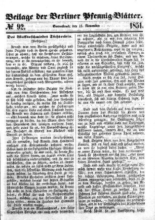 No. 92, Sonnabend, den 15. November