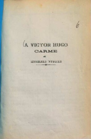 A Victor Hugo : Carme