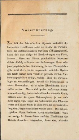 Vorerinnerung.