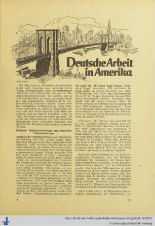 Deutsche Arbeit in Amerika.