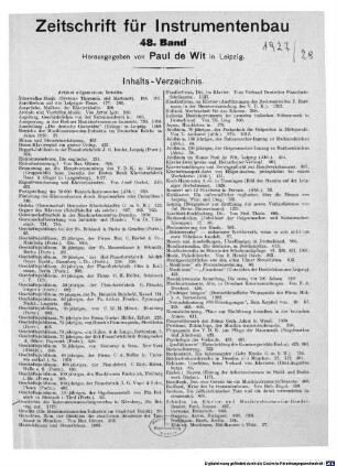Zeitschrift für Instrumentenbau. 48. 1927/28
