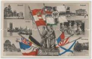 Patriotische Postkarte zum deutsch-österreichischen Bündnis