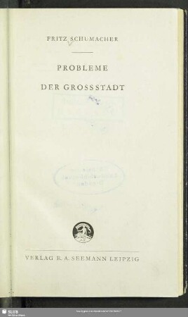 Probleme der Grossstadt
