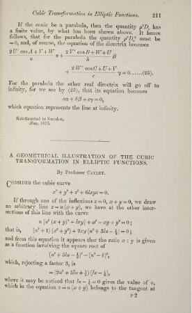 A geometrical illustration of the cubic transformation in elliptic functions.