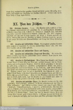XI. Von den Fischen. - Fish