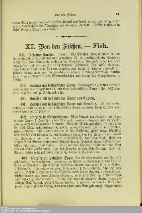 XI. Von den Fischen. - Fish