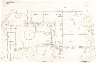 Gsaenger, Gustav; München - Obermenzing; Landhaus Dr. H. Dobner - Entwurf (Grundriss EG)