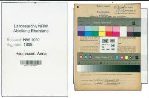 Entnazifizierung Anna Hennessen , geb. 30.04.1889 (Hebamme)