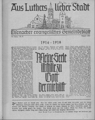 Eisenacher evangelisches Gemeindeblatt : August 1939