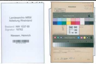 Entnazifizierung Heinrich Niessen , geb. 13.10.1900 (Angestellter)