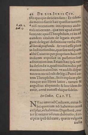 De Codice. Cap. VI.