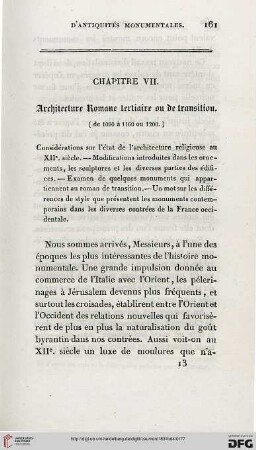 Chapitre VII: Architecture Romane tertiaire ou de transition