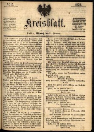 Ausgabe vom Mittwoch, den 21. Februar 1872.