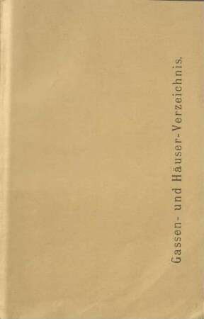 Gassen- und Häuser-Verzeichnis