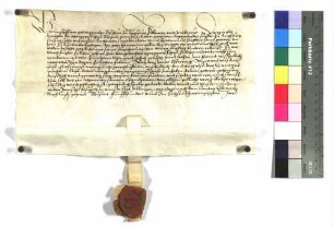 Bischof Christoph von Augsburg belehnt als Inhaber der Markgrafschaft Burgau Reimund Fugger zu Augsburg mit einem Hof zu Burtenbach gelegen.