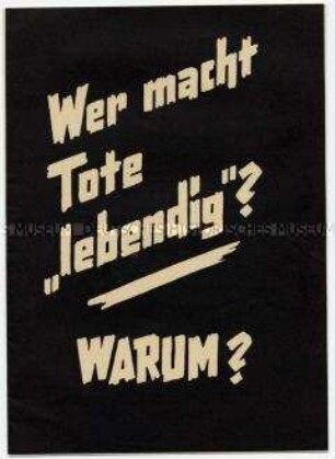 Flugschrift der Nationalen Front zum Schicksal deutscher Kriegsgefangener