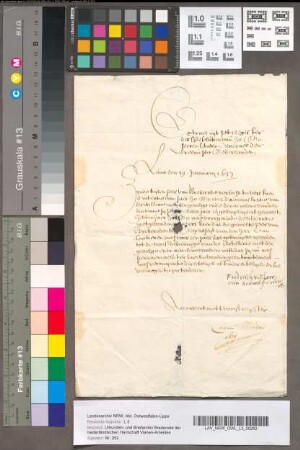Resolutie van de Staten-Generaal, volgens welke de Heer van Brederode nog voor een jaar tot de administratie van de artillerie zou gebruikt worden. 19 Januari 1637.