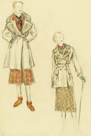 Zwei Damen in Winterkleidung