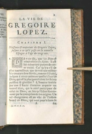La Vie De Gregoire Lopez.