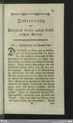 Zubereitung und Gebrauch vieler guten diätetischen Mittel
