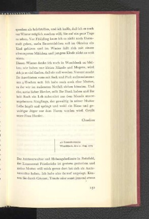 An Gerstenberg Wandsbeck, den 21. August 1775
