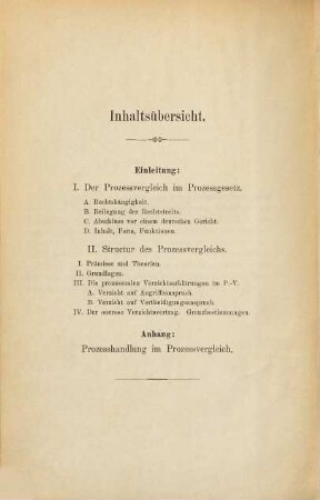 Über den Prozessvergleich im geltenden Recht
