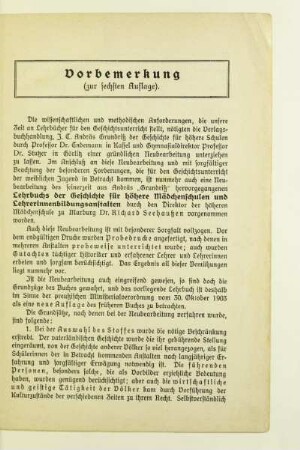 Vorbemerkung