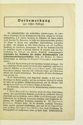 Vorbemerkung