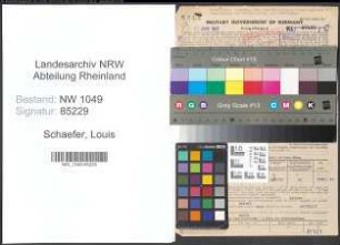Entnazifizierung Louis Schaefer , geb. 21.05.1911 (Kaufmann)