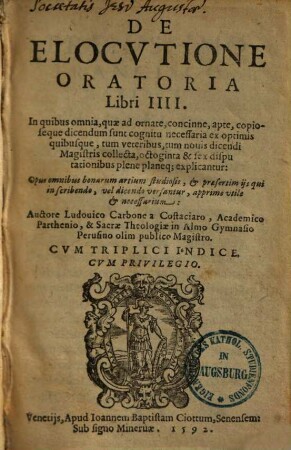 De elocutione oratoria : libri IIII.