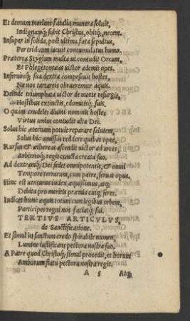 Tertius Articulus, de Sanctificatione.